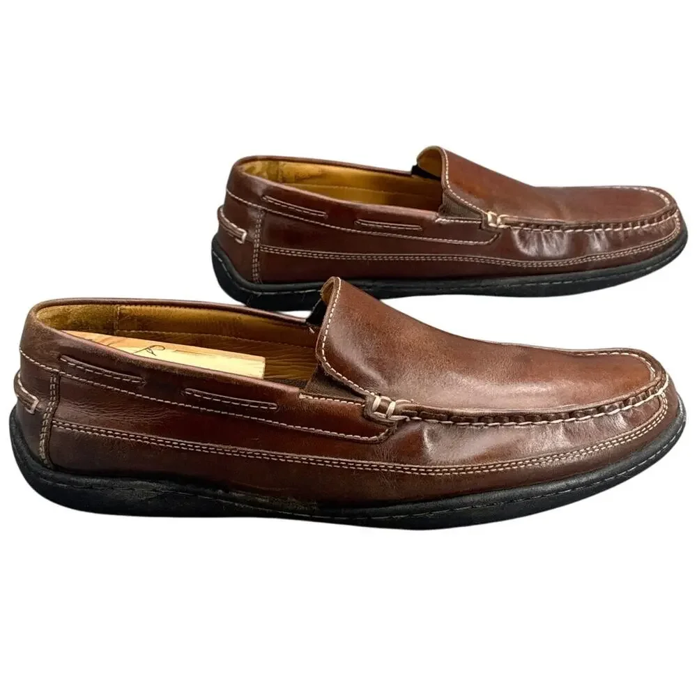 Johnston & Murphy Fowler Venetian Brown Sheepskin Leather Slip On Loafer Men 12M
